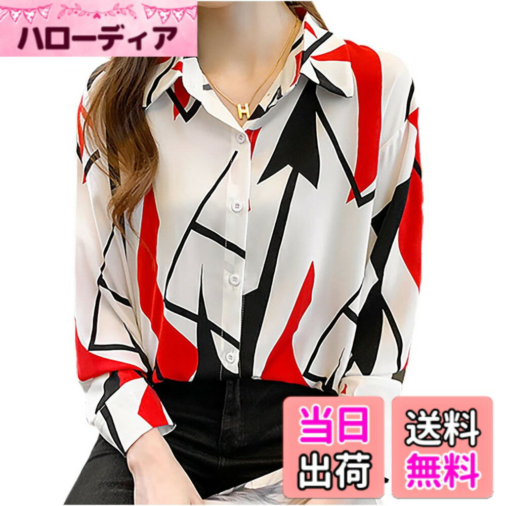 【送料無料】[エムエルーセ] 長袖 ブラウス シャツ トップス エレガント おしゃれ 着痩せ 通勤 フォーマル 春 秋 レディース 色：レッド、サイズ：M