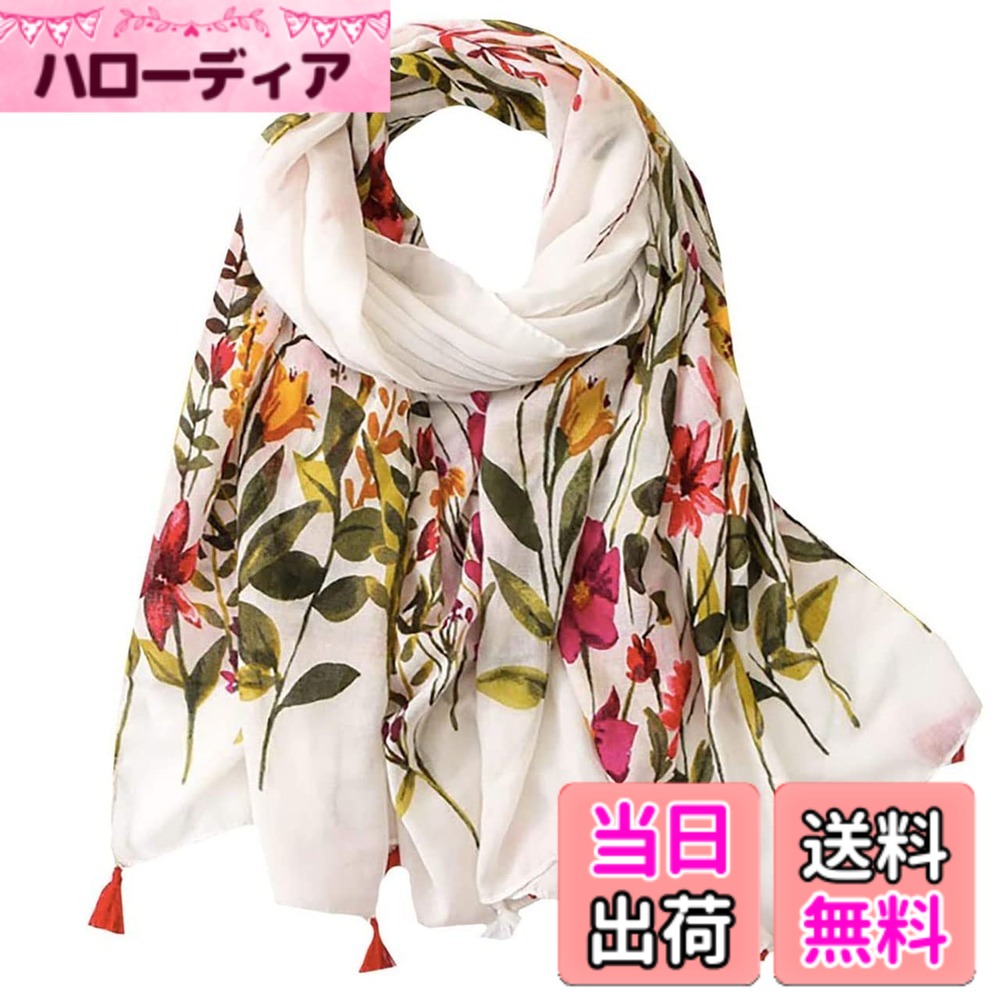 Mufflers - 【送料無料】BUZZxSELECTION(バズ セレクション) レディース ストール 花柄 フラワー デザイン カジュアル スカーフ マフラー SK015 色：01 フラワー、サイズ：サイズ