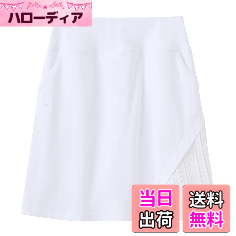 【送料無料】[YIRUIYA] スポーツ スカート レディース テニス スコート ゴルフ プリーツスカート インナーパンツ ポケット付き 軽量 通気性 吸汗速乾 フィットネス トレーニング ランニング ヨガウェア オールシーズン 色：ホワイト、サイズ：L Regular