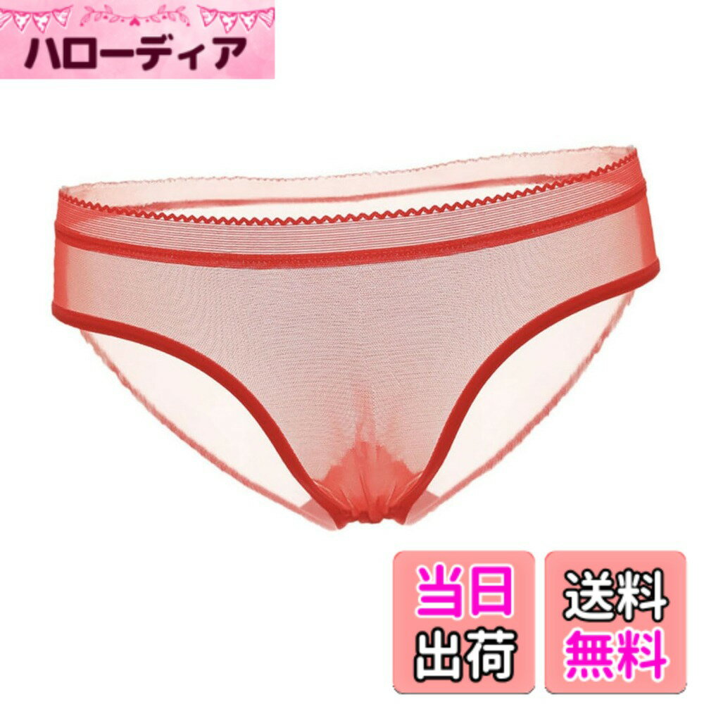 【送料無料】[バズ セレクション] シースルー ショーツ セクシー 下着 シームレス インナー パンツ ランジェリー レディース TV163 色：レッド、サイズ：Free Size