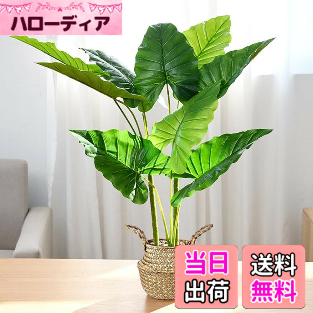 【送料無料】フェイクグリーン 人工観葉植物 光触媒 大型観葉樹 モンステラ 高さ63CM インテリア 鉢は取り外し不可 簡単保 室内、家庭、日よけバルコニー、結婚、現代的な装飾、引越しのギフトに最適 色：ディフェンパキア、サイズ：約63cm
