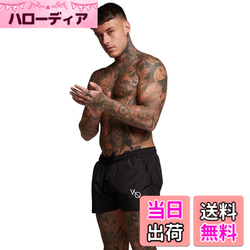【送料無料】ショートパンツ 筋トレ メンズ ハーフパンツ トレーニング 短パン ジム用 フィットネス ランニング スポーツ 色：02-ブラック、サイズ：2XL