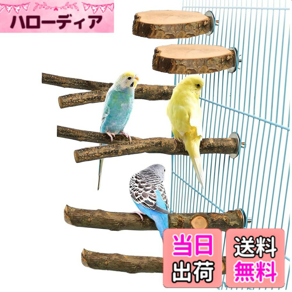 【送料無料】SALUDABLE 鳥 止まり木 止まり台 パーチ 自然木 インコ オウム 爪とぎ 6点 ...