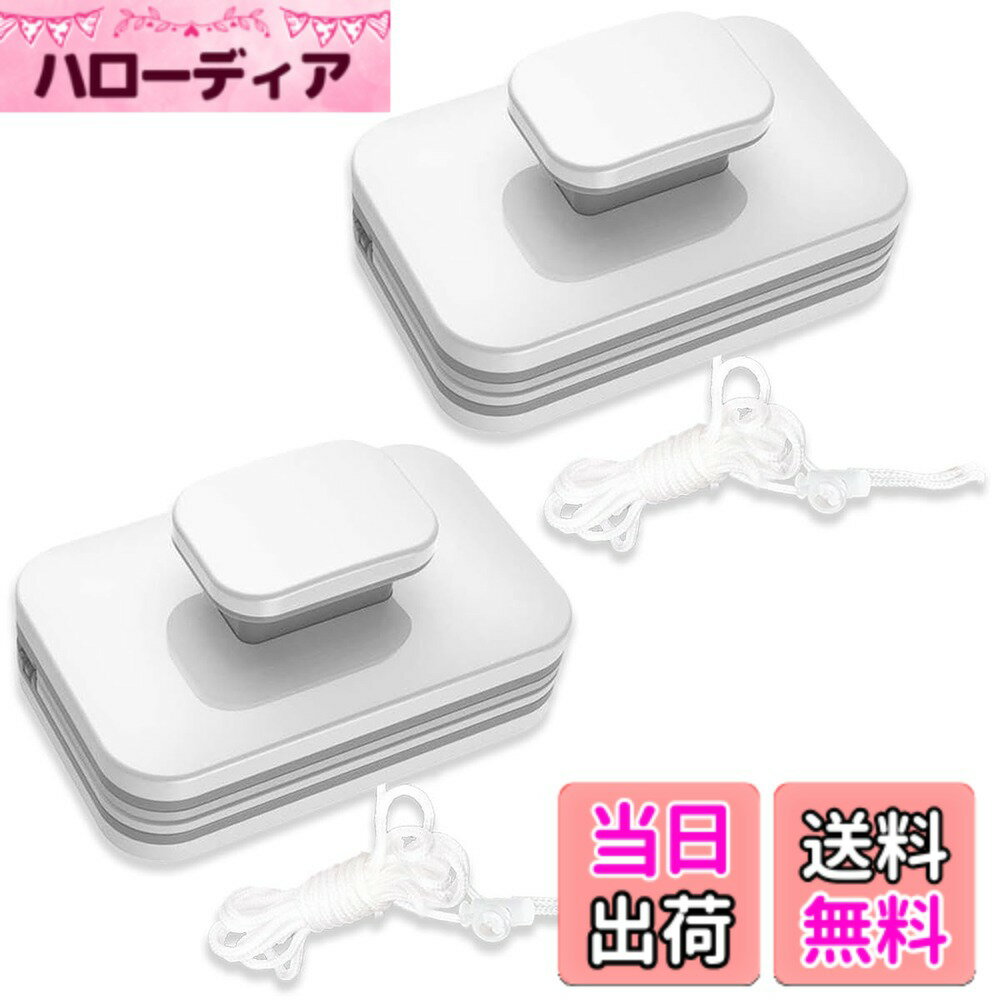 【送料無料】SALUDABLE ガラスクリーナー 窓掃除 マグネット ワイパー 窓拭き 両面 窓ガラス 掃除 色：ホワイト、サイズ：2個セット