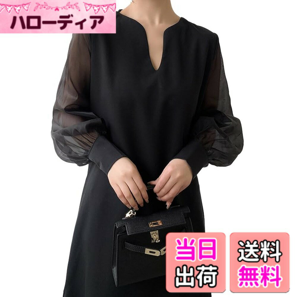 乐天商城 - 【送料無料】[JINJUDUO] ワンピース レディース 長袖 ロングワンピース マキシ丈 ゆったり 薄い 伸縮性 スリムフィット 着痩せ効果 シンプルデザイン カジュアル オフィス 色：ブラック、サイズ：XL
