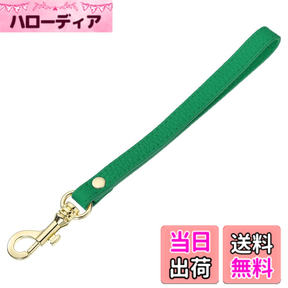 Lining Cloths - 【送料無料】uxcell レザーハンドストラップ 持ち手 交換用 クラッチバッグ 財布 カメラ スマホ用 落下防止 プレートバックル 色：緑、金色