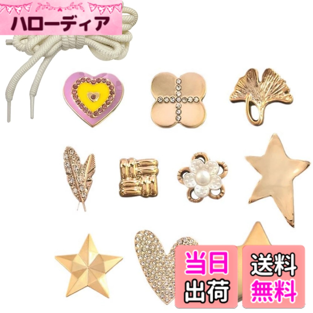 【送料無料】[DUOLEIMI] シューズチャーム 靴チャーム クロッグ用 チャーム スニーカー 靴ひも アクセサリー レディース 靴飾り サンダル DIY 靴アクセサリー シューズアクセサリー かわいい 色：11点、サイズ：標準