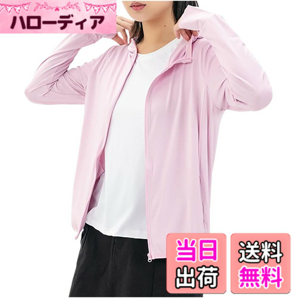 【送料無料】[エムエルーセ] 薄手 パーカー 長袖 uvカット ラッシュガード ゴルフウェア 紫外線ケア 接触冷感 春 夏 秋 レディース 色：ピンク、サイズ：M