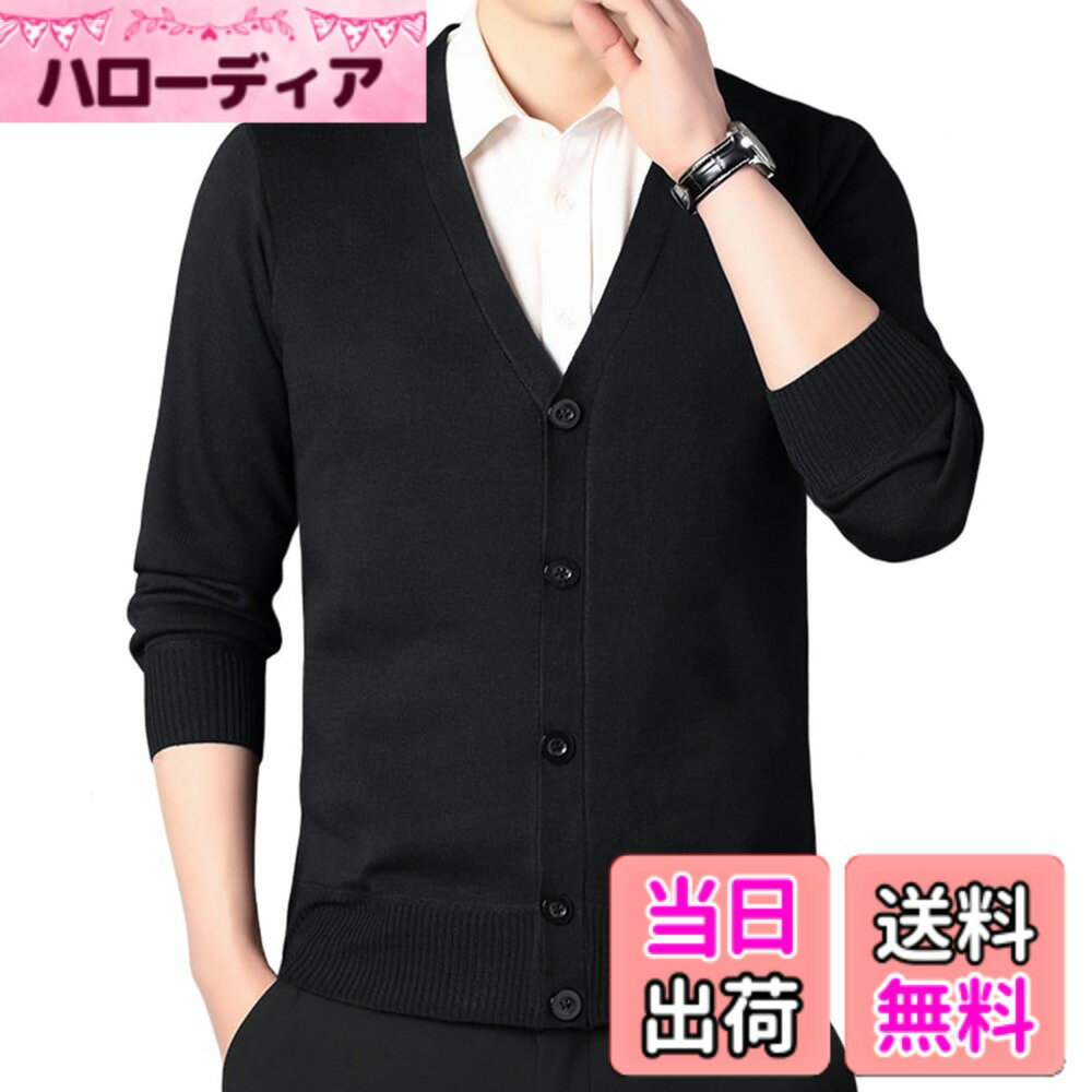 樂天商城 - 【送料無料】[JHIJSC] メンズ カーディガン 秋冬 ニット 裏起毛 vネック カジュアル ビジネス おしゃれ 大きいサイズ 色：ブラック、サイズ：M