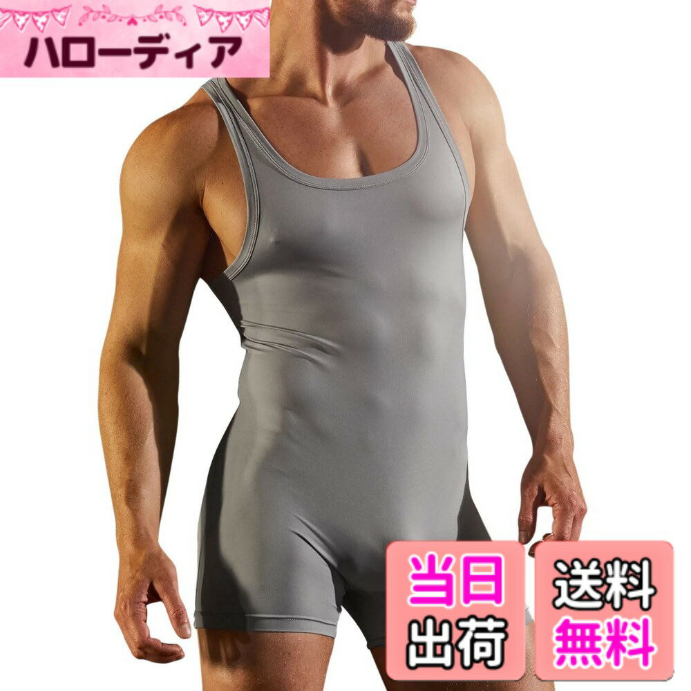 乐天商城 - 【送料無料】[palglg] メンズ スポーツシングレット アクティブタンクトップ ワンピース ワークアウト ヨガ トレーニング ボディビルディング 色：5326 グレー、サイズ：M Regular