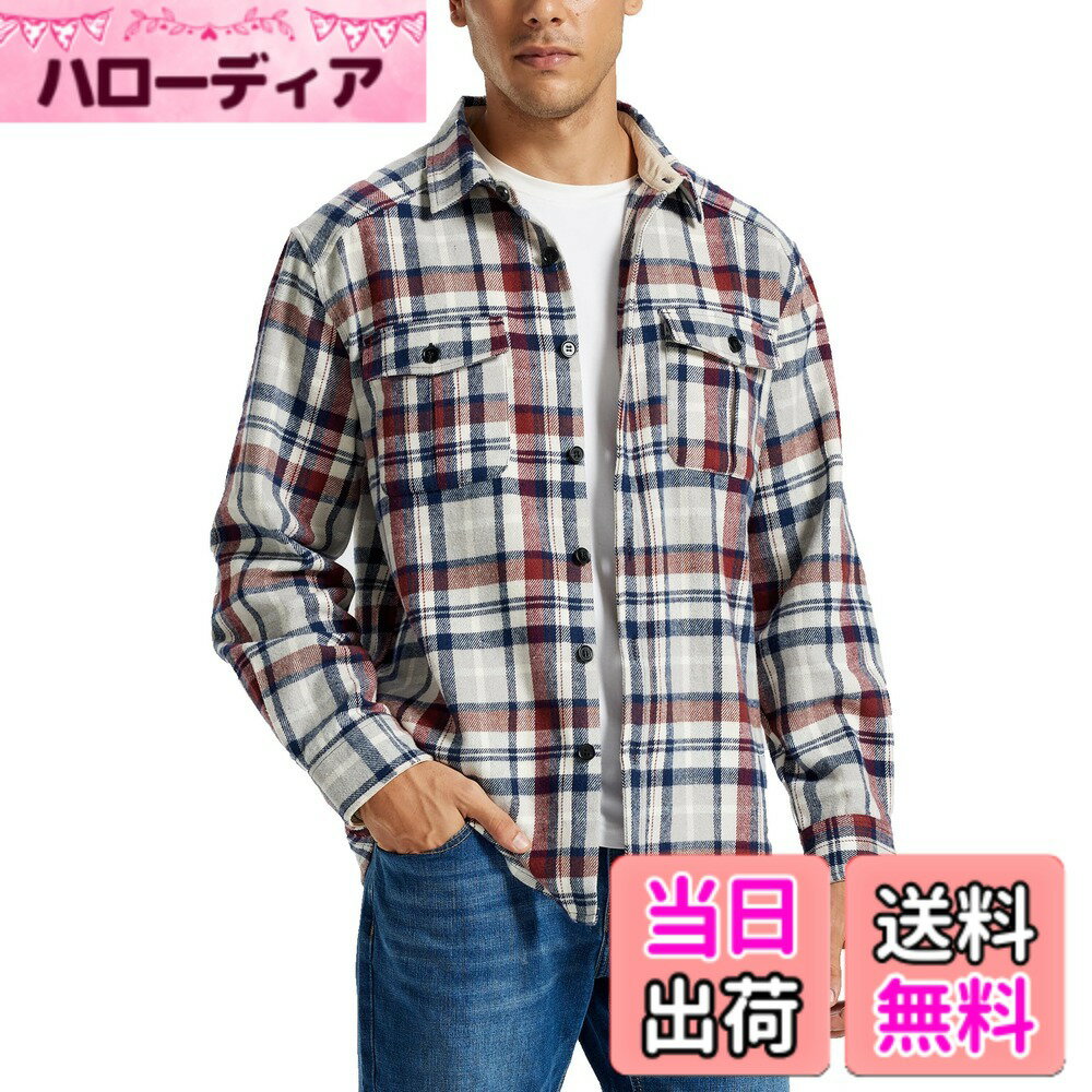 Leotards - 【送料無料】[MoFiz] シャツ メンズ 長袖 ゆったり カジュアル 大きいサイズ ワイシャツ 秋冬 チェックシャツ フランネル 保温 肌触り良 アウトドア 日常着対応 防起毛 色：YD、サイズ：4L