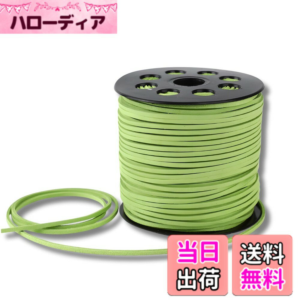 【送料無料】ENN LLC スエード紐 3.0mm幅 91M レザークラフト用 色：ライトグリーン、サイズ：普通