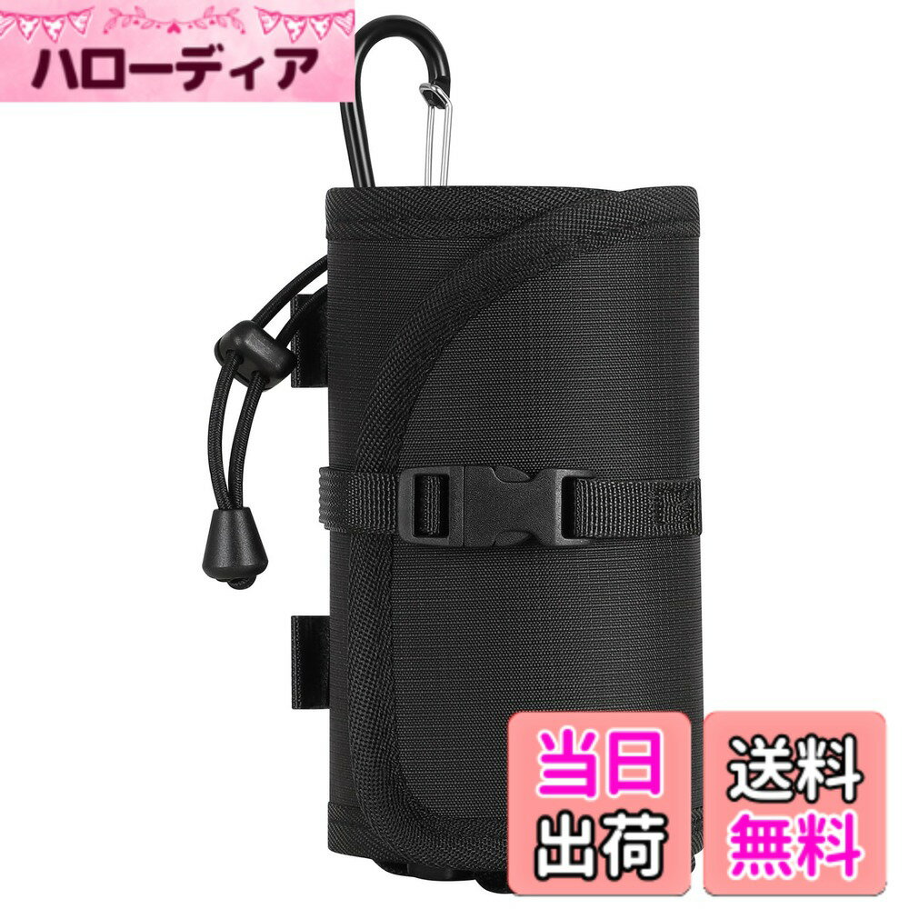【送料無料】DORIBIRU ボトルホルダー 登山 リュック サイズ調節 ショルダーベルト ループ固定 水分補給 取り扱い簡単 ペットボトルホルダー BH-10 色：Black、サイズ：標準サイズ