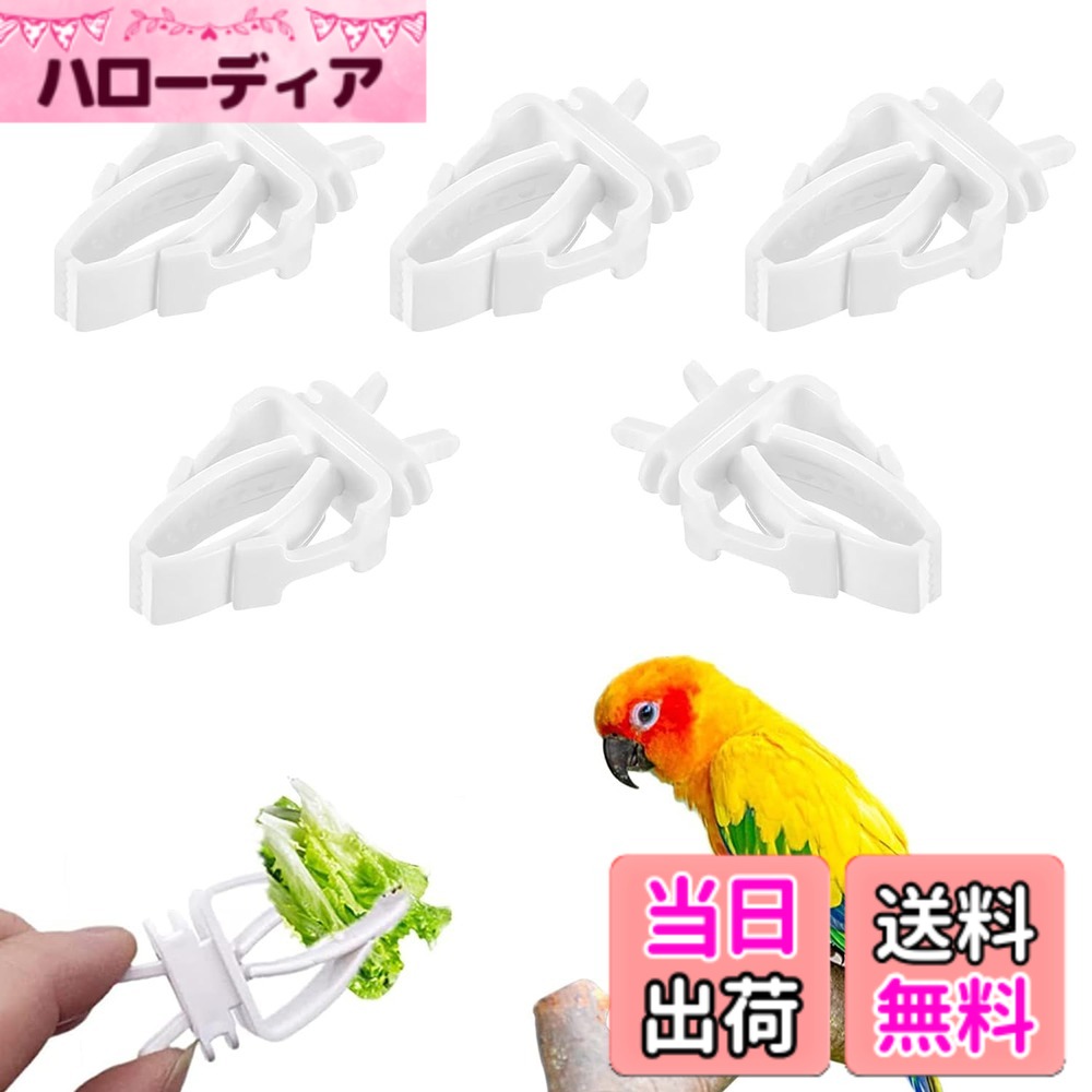 【送料無料】鳥かご専用 エサ用ニッパー フードホルダー クリップ 野菜ホルダー 5個セット プラスチ ...