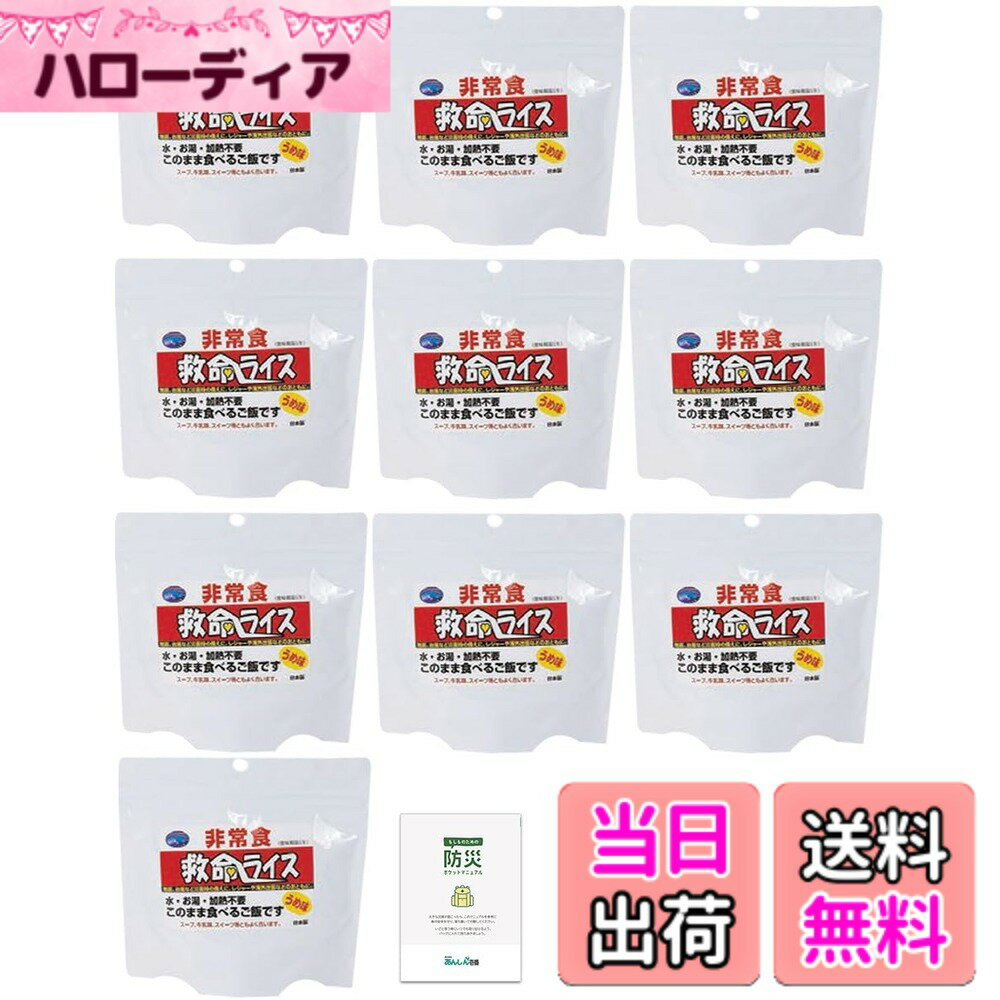 【送料無料】救命ライス 非常食セット そのまま食べられる ご飯 水不要 水なし アレルギー対応 アルファ米 5年保存 保存食品 長期保存 備蓄食料 災害用 防災 防災手帳付き