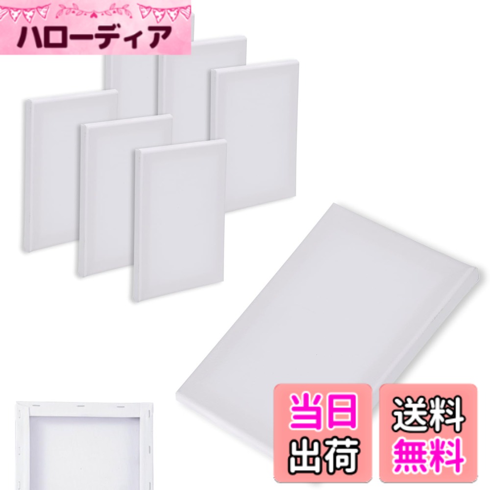 【送料無料】MaT store キャンバスボード 6枚セット キャンバスアート 抜きキャンバス ミニ 長方形 画材 絵画 水彩画 油絵 色：ホワイト、サイズ：20x25cm