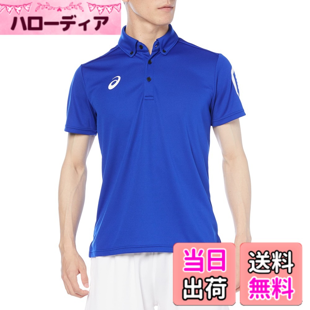 【送料無料】野球 アシックス ベースボール ウェア ウエア ボタンダウン ポロシャツ 半袖 2031D728 ASICS 色：401(アシックス ブルー)、サイズ：XL
