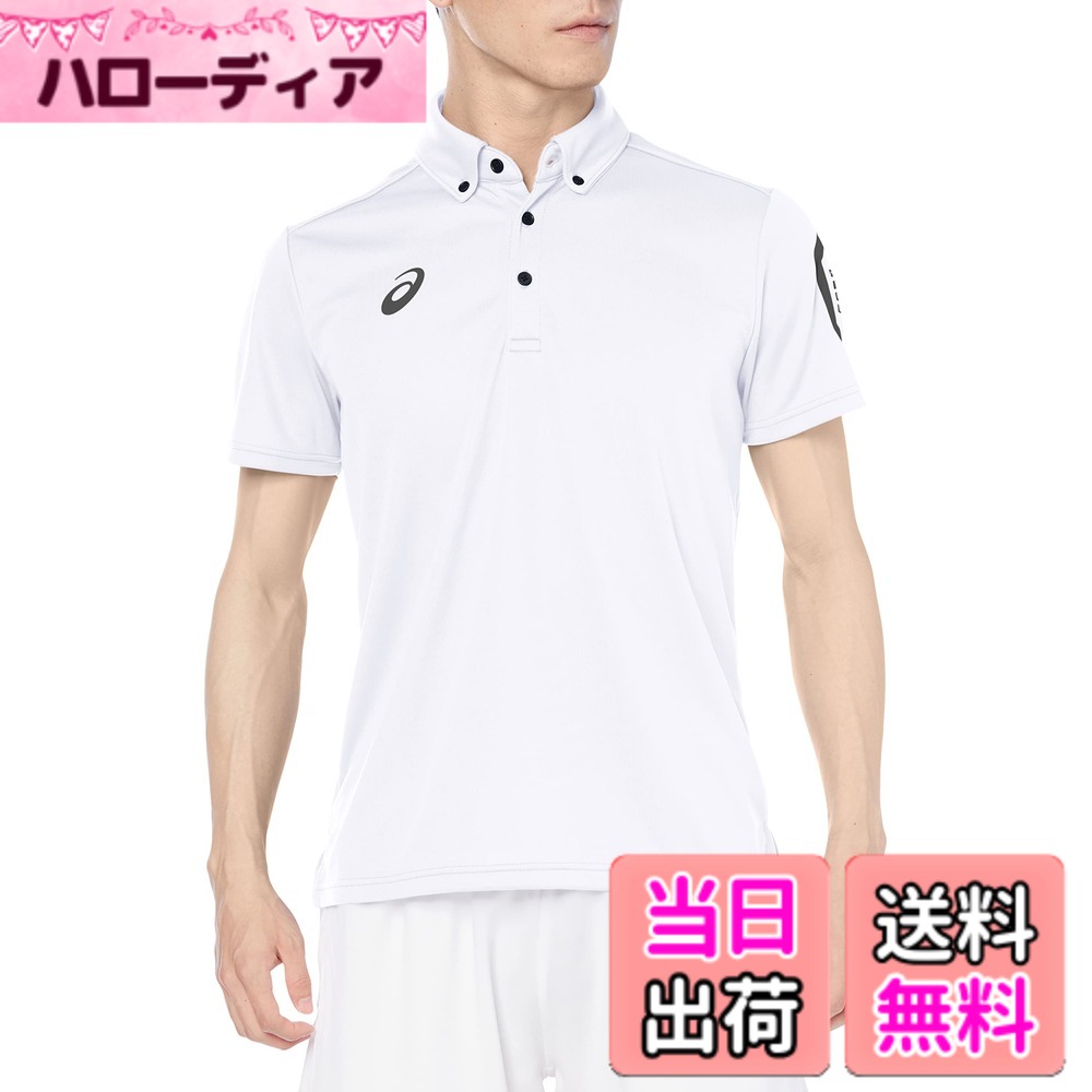 【送料無料】野球 アシックス ベースボール ウェア ウエア ボタンダウン ポロシャツ 半袖 2031D728 ASICS 色：100(ブリリアント ホワイト)、サイズ：L