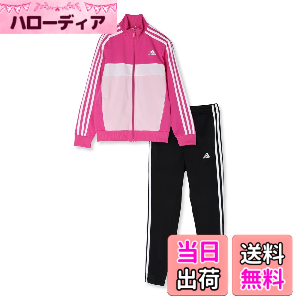[무료우송][adidas] 저지 상하 세트 키즈 트럭 슈트 보이즈 색:Top:세밀시드 후쿠샤/화이트/클리어 핑크/화이트 Bottom:블랙/화이트(IS2535), 사이즈:150