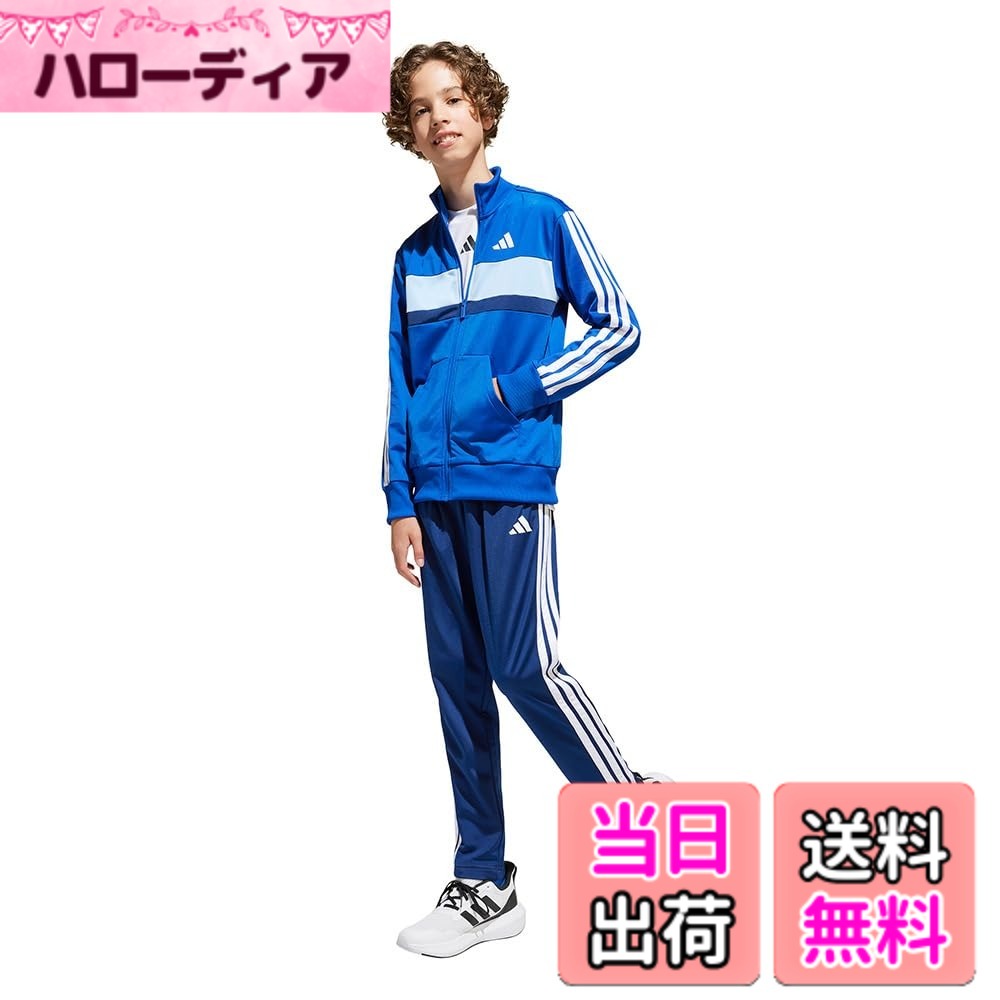 [무료우송][adidas] 저지 상하 세트 키즈 트럭 슈트 보이즈 색:Top : 팀 로얄 블루/화이트/글로우 블루 Bottom : 다크 블루/화이트 (JC7518), 사이즈:160