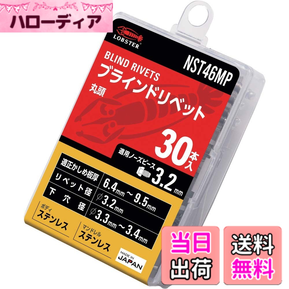 【送料無料】ロブテックス(エビ) ブラインドリベット エコパック ステンレス/ステンレス 色：なし、サイズ：リベット径(mm):3.2xリベット長(mm):12.3