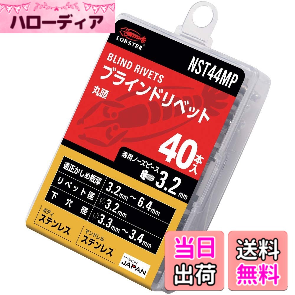 【送料無料】ロブテックス(エビ) ブラインドリベット エコパック ステンレス/ステンレス 色：なし、サイズ：リベット径(mm):3.2xリベット長(mm):9.2