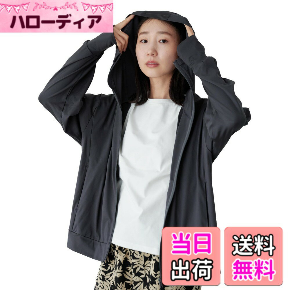 【送料無料】[アメトハレ] パーカー 長袖 レディース UVカット 紫外線対策 サムホール 花粉防止 フェイスガードAH-1003 レディースUVパーカー 色：チャコールグレー、サイズ：L