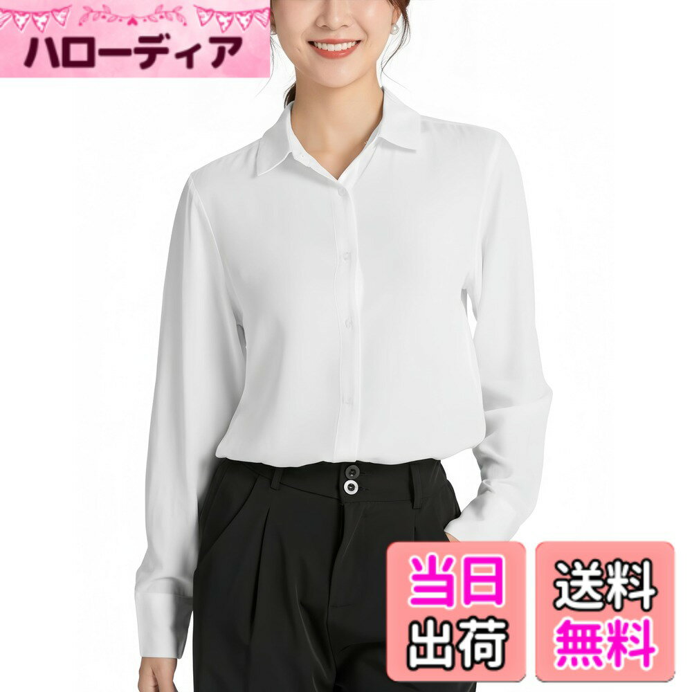 Other - 【送料無料】[SPRING SEAON] シャツ レディース ブラウス 長袖 ノーアイロントップス 女性 大きいサイズ(XS-3L) 通気性 オフィス カジュアル インターン シャツ 面接 通勤 普段着 色：ホワイト、サイズ：S