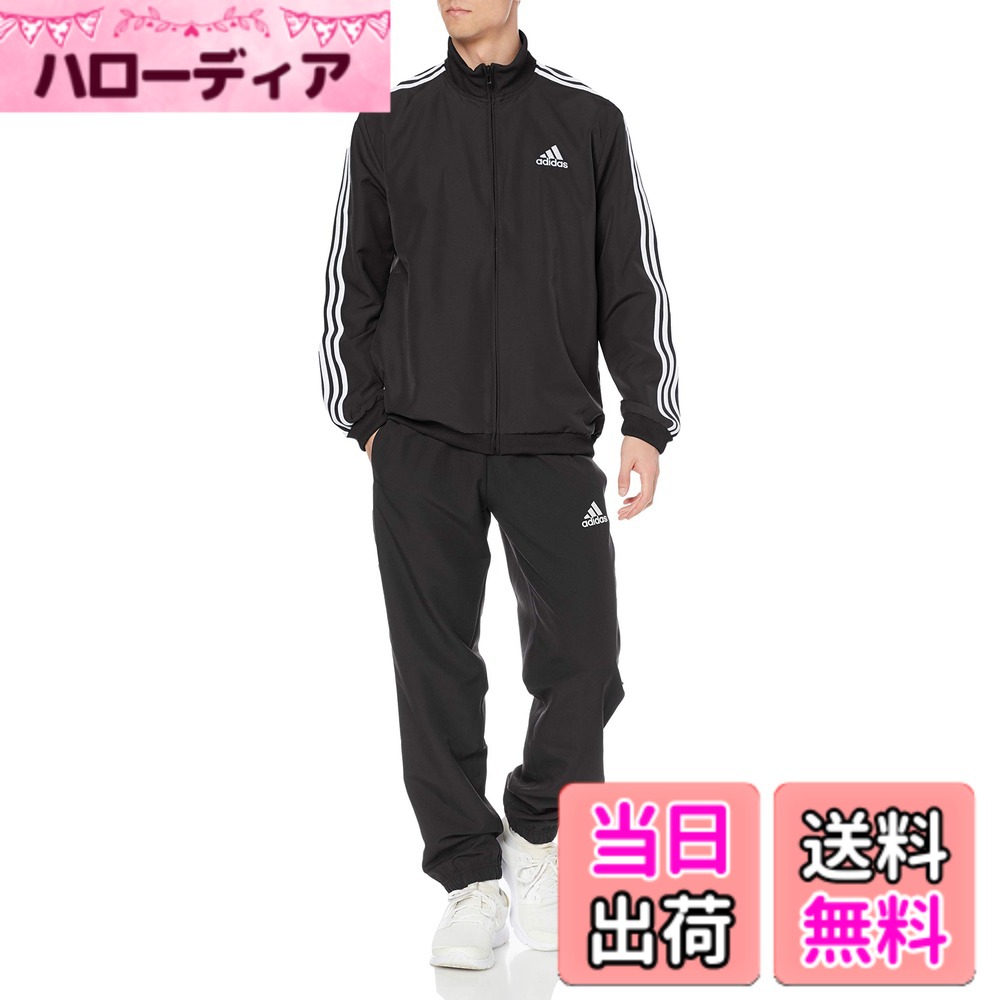 [무료우송][adidas] 저지 상하 세트 3 스트라이프스 우븐 트럭 슈트 맨즈 색:Top:블랙/화이트 Bottom:블랙/화이트(GK9950), 사이즈:M