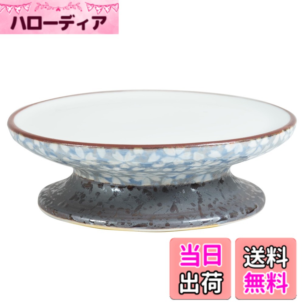 【送料無料】サンメニー 彩花 仏壇 現代仏具 花瓶/線香差し 本格 有田焼 日本製 お供え 色：桜小紋ブルー、サイズ：90x90x27mm