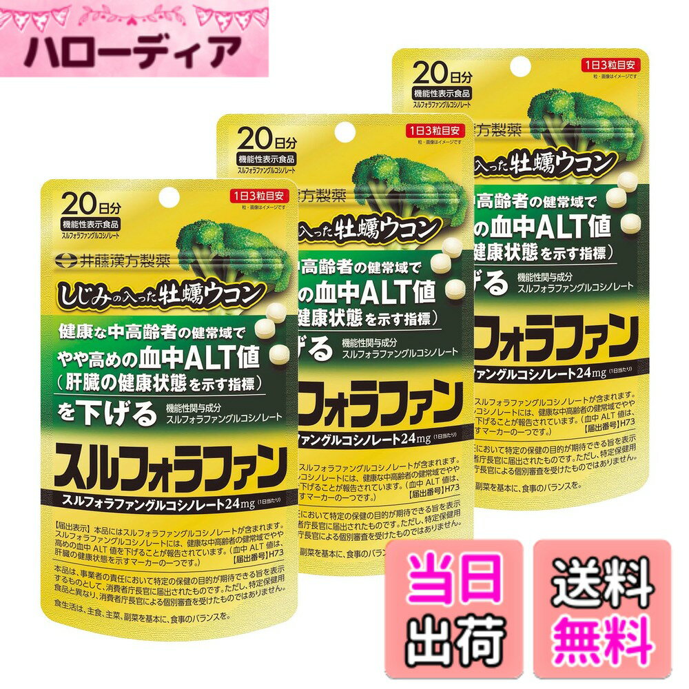 【送料無料】井藤漢方製薬 しじみの入った牡蠣ウコン スルフォラファン サイズ：20日分x3個