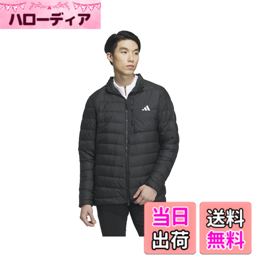 【送料無料】[アディダス] ゴルフウェア ブルゾン メンズ WIND.RDY 保温 撥水 フルジップ ダウンジャケット DJK58 色：ブラック、サイズ：XL