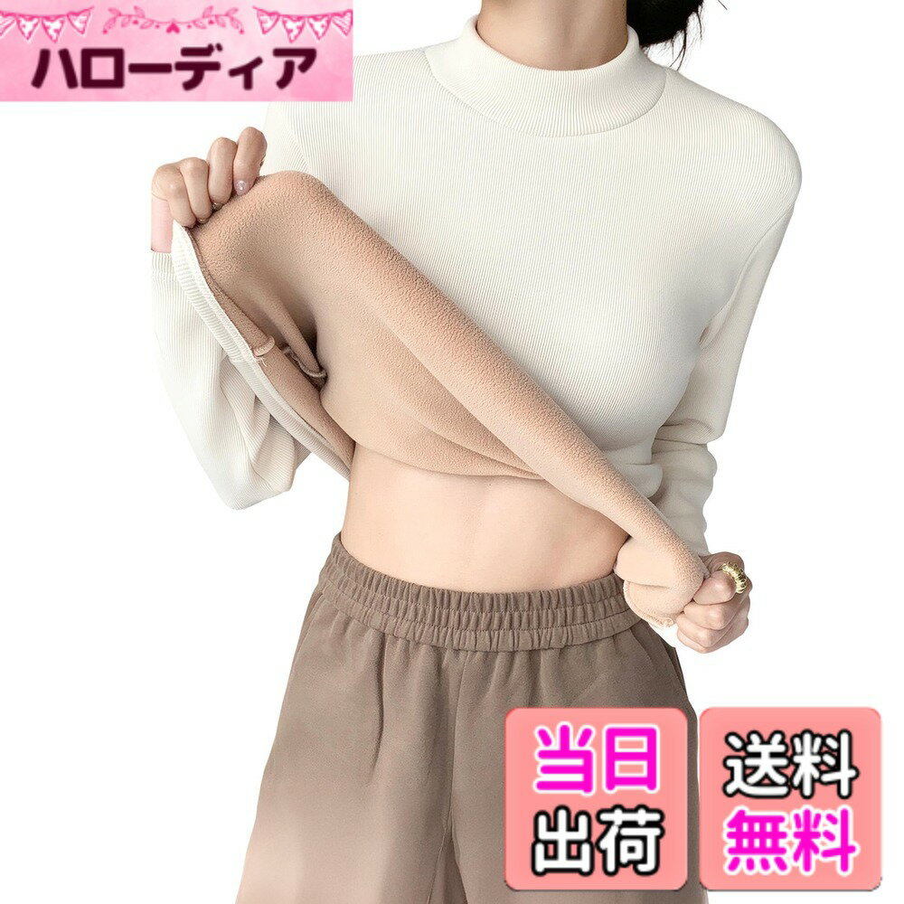 【送料無料】[優億] 防寒 裏起毛 インナー レディース カットソー タートルネック 厚手 極暖 冬用 あったか ルームウェア ハイネック 長袖 トップス 暖かい 保温 肌着 重ね着 無地 ヒートインナー 色：厚手 極暖 ベージュ、サイズ：XL