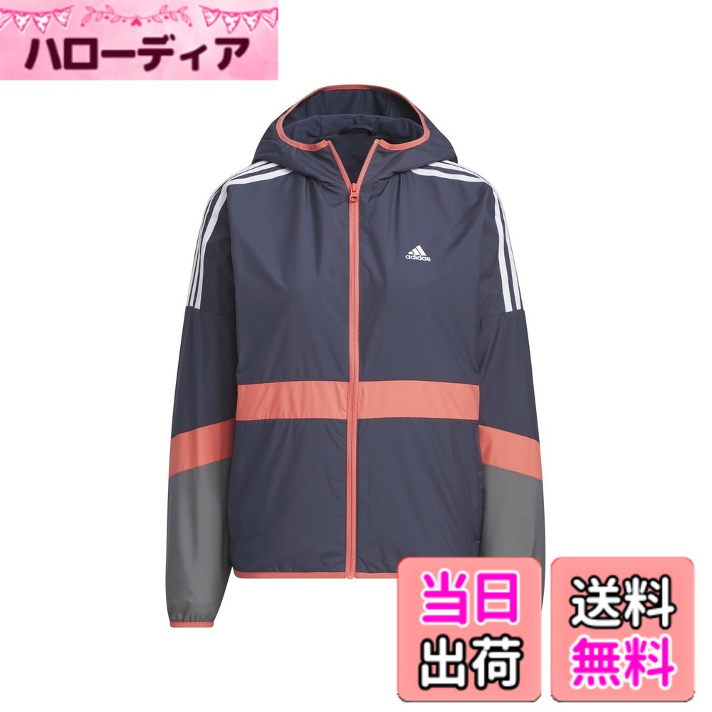 【送料無料】adidas(アディダス) ジャージトップチーム ルーズフィット ウインドブレーカージャケット KTX57レディース 色：シャドーネイビー(JG3388)、サイズ：M(4.0)