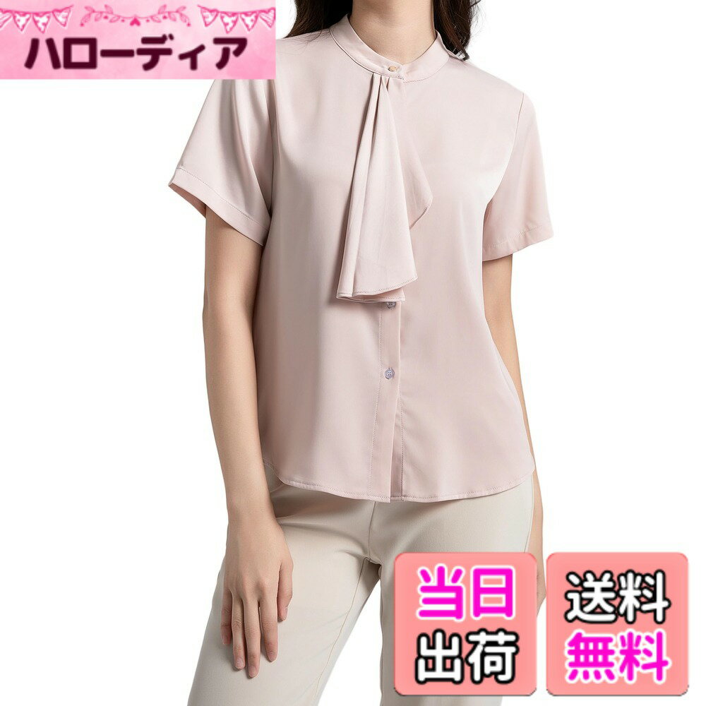 Other - 【送料無料】[SPRING SEAON] ボウタイブラウス 半袖 スカーフタイ レディース リボン きれいめ カットソー トップス オフィス ビジネス フォーマル スーツインナー 通勤 普段着 とろみ 大きいサイズ S-3L 色：ピンク、サイズ：M