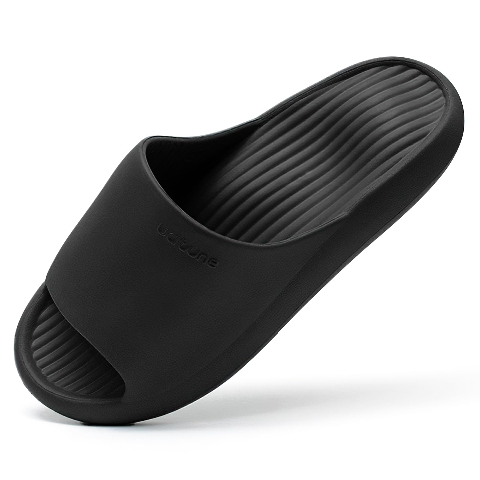 【送料無料】[AOY] 【現役理学療法士監修】スリッパ 室内 サンダル 【人体工学 x 足への負担軽減・4cm超厚底！】 すりっぱ ルームシューズ 超軽量 静音防滑 防水 柔らか 抗菌防臭 洗える EVA slippers 色：ブラック、サイズ：26.5~27.5 cm