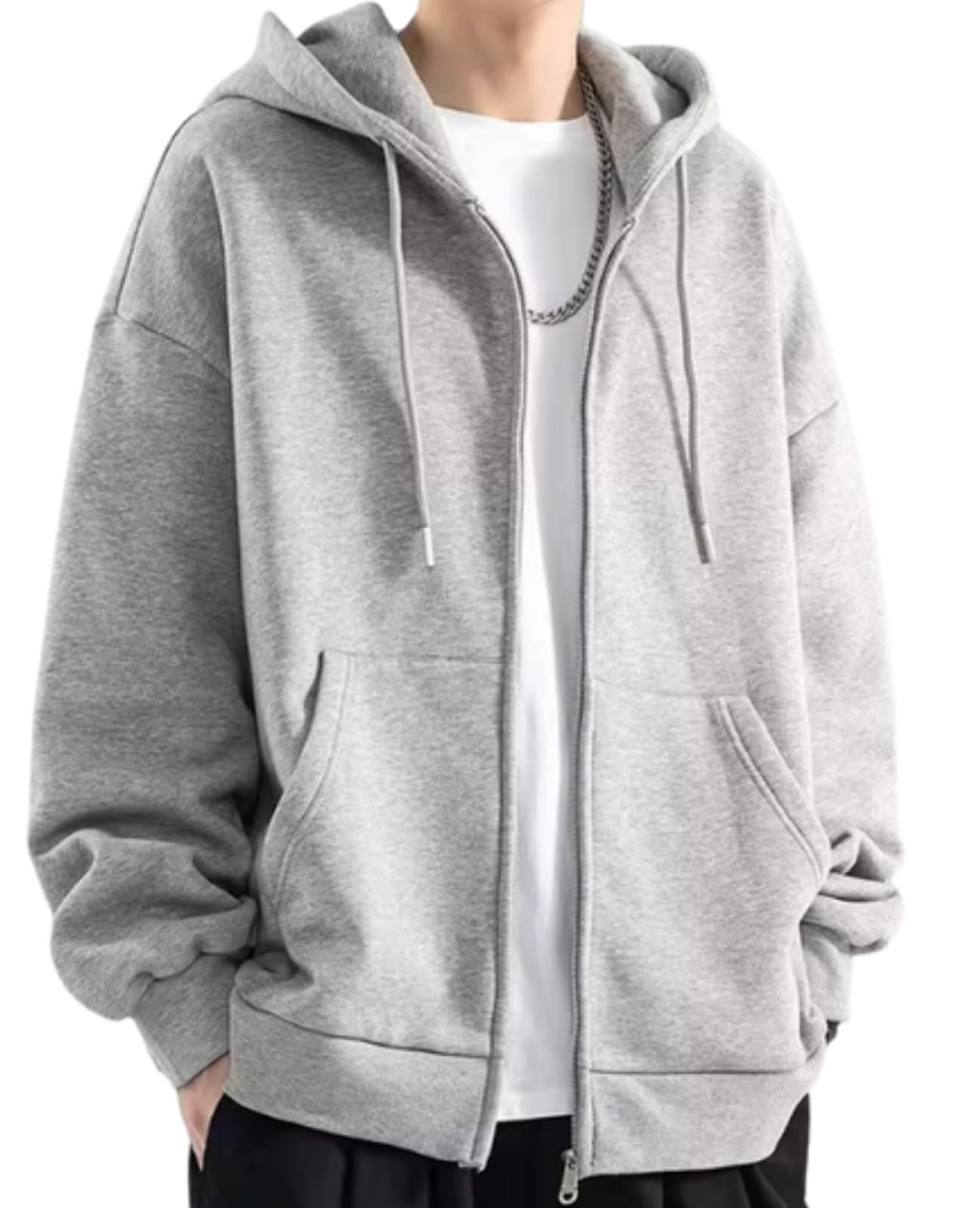 【送料無料】[link bleu] リンクブルー ジップアップ パーカー 裏起毛 フード 付き ビッグ シルエット ..