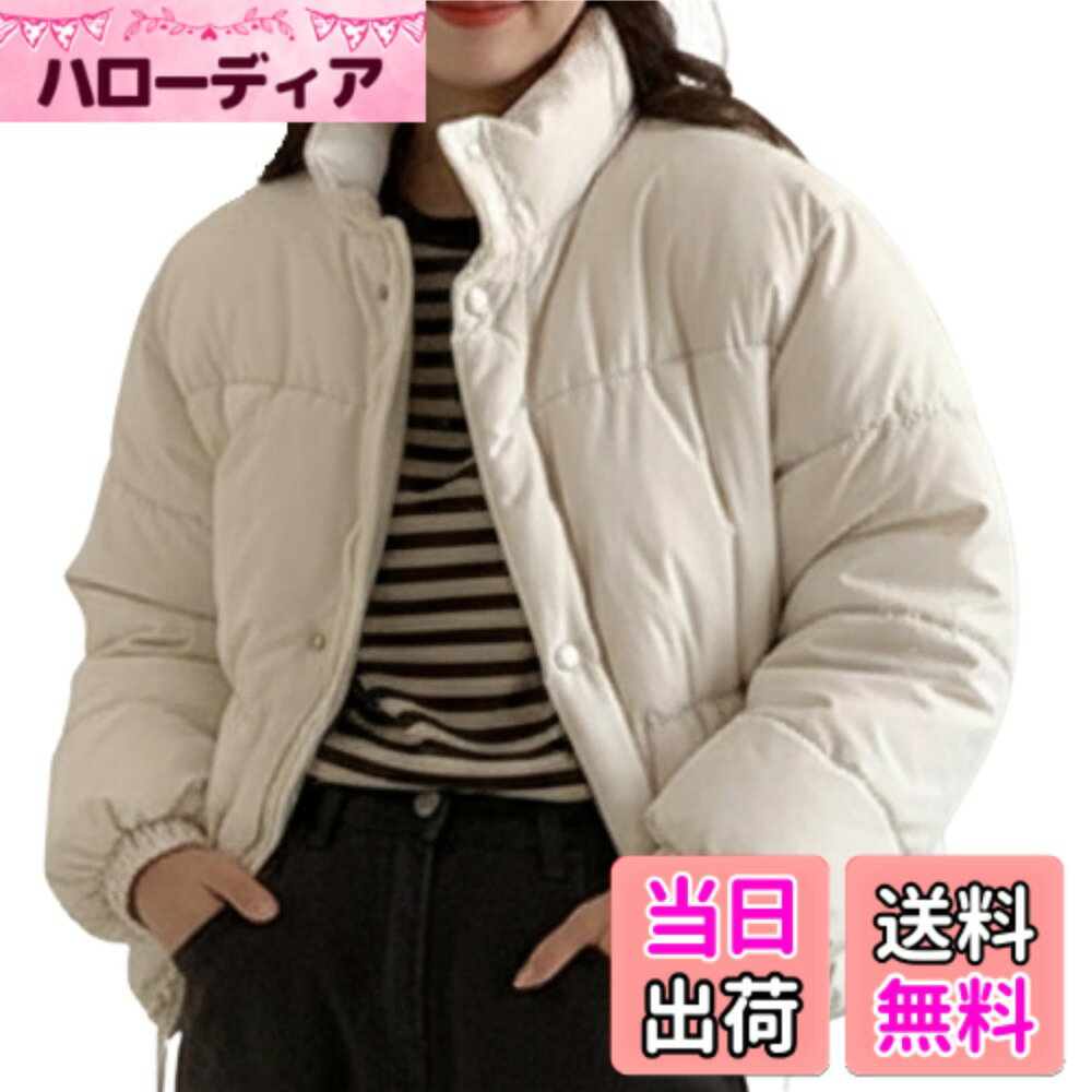 【送料無料】[link bleu] リンクブルー ブルゾン コート 中綿 ジャケット クロップド ショート 丈 秋 冬 あったか レディース 色：ホワイト、サイズ：2XL