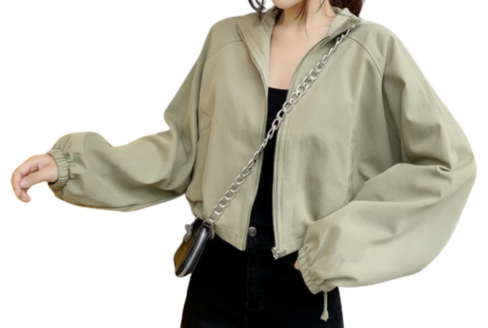 【送料無料】[link bleu] リンクブルー クロップド シャツ ジャケット カジュアル ショート 丈 ジャン..