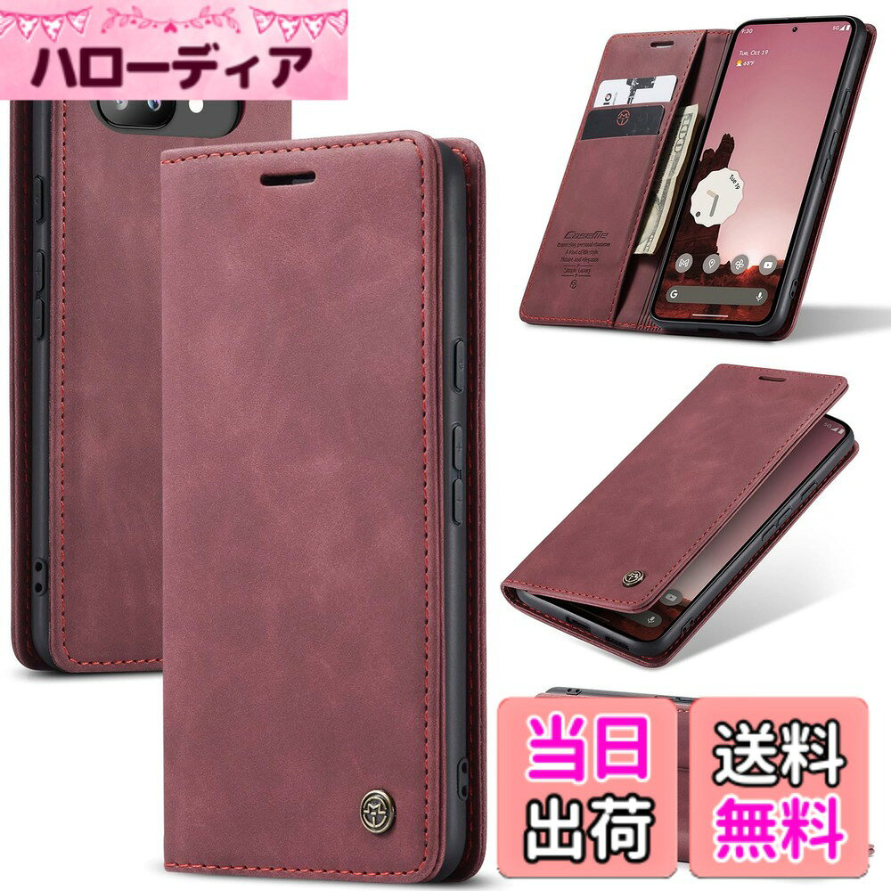 【送料無料】KeeFos ケース 手帳型、財布型 カバー 、カード収納財布型、内蔵マグネット、シャオミ レドミ ノート 13Pro スマホケース カバー、TPU耐衝撃、マグネット スタンド機能、全面保護、薄型、手作り 高級PU レザー 色：ワインレッド、サイズ：Google Pixel 9a 5G