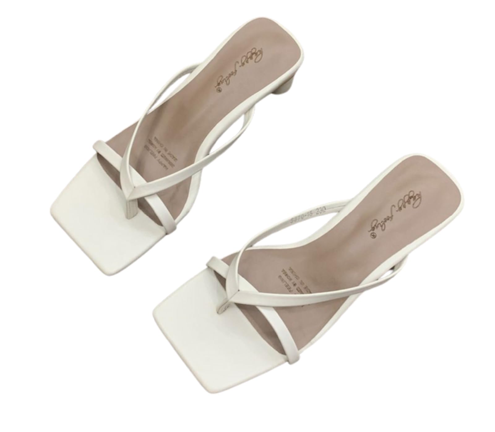 【送料無料】[link bleu] サンダル レディース スクエアトゥ ローヒール ミュール フラット 軽量 おし..