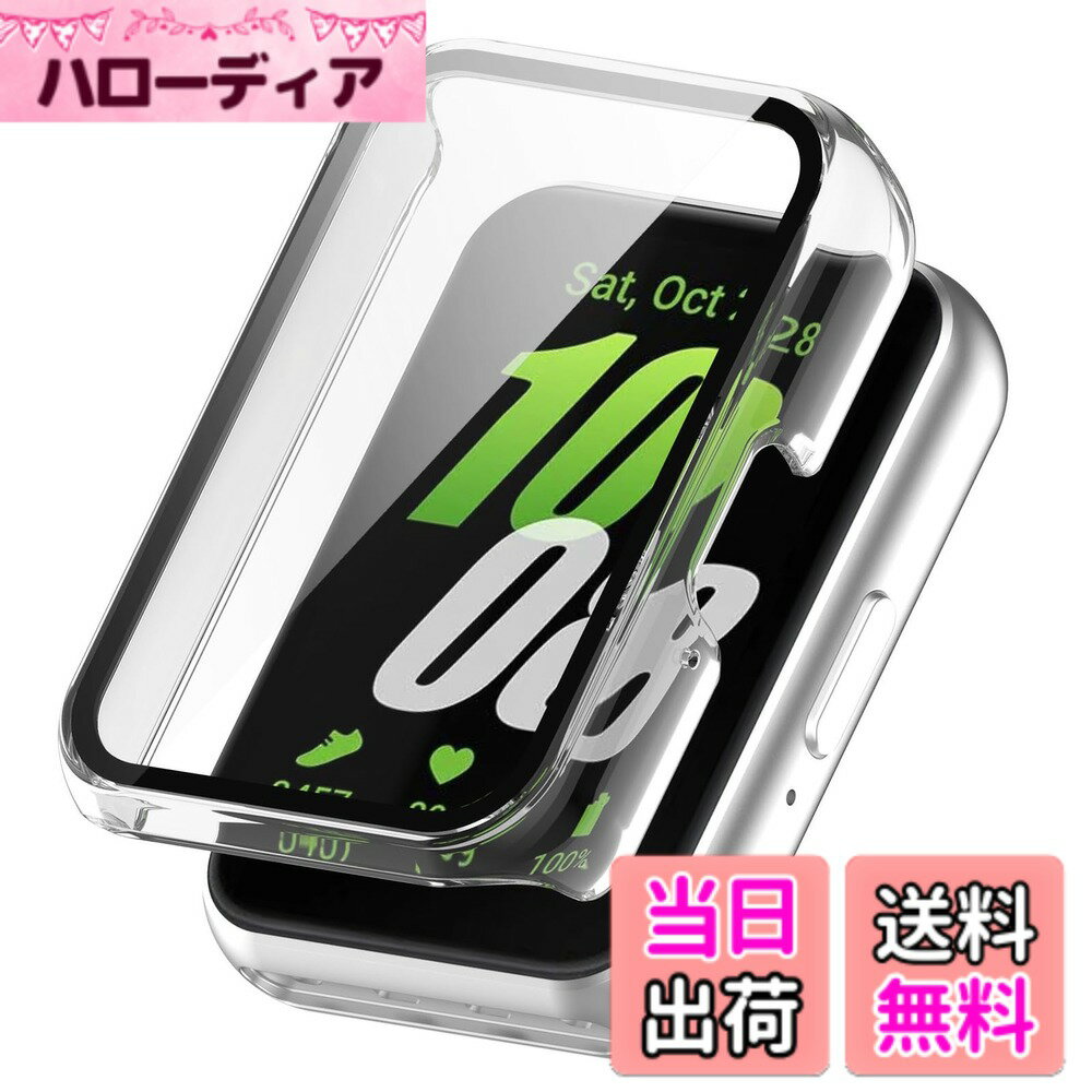 乐天商城 - 【送料無料】TOORQR For Samsung Galaxy Fit3 対応 ケース ギャラクシー Fit3トウォッチケース 強化ガラス 一体型 耐衝撃 PC素材超薄型 傷防止 全面保護 指紋防止 飛散防止 高感度 高透過率 Galaxy Fit3 用 カバー 色：クリア