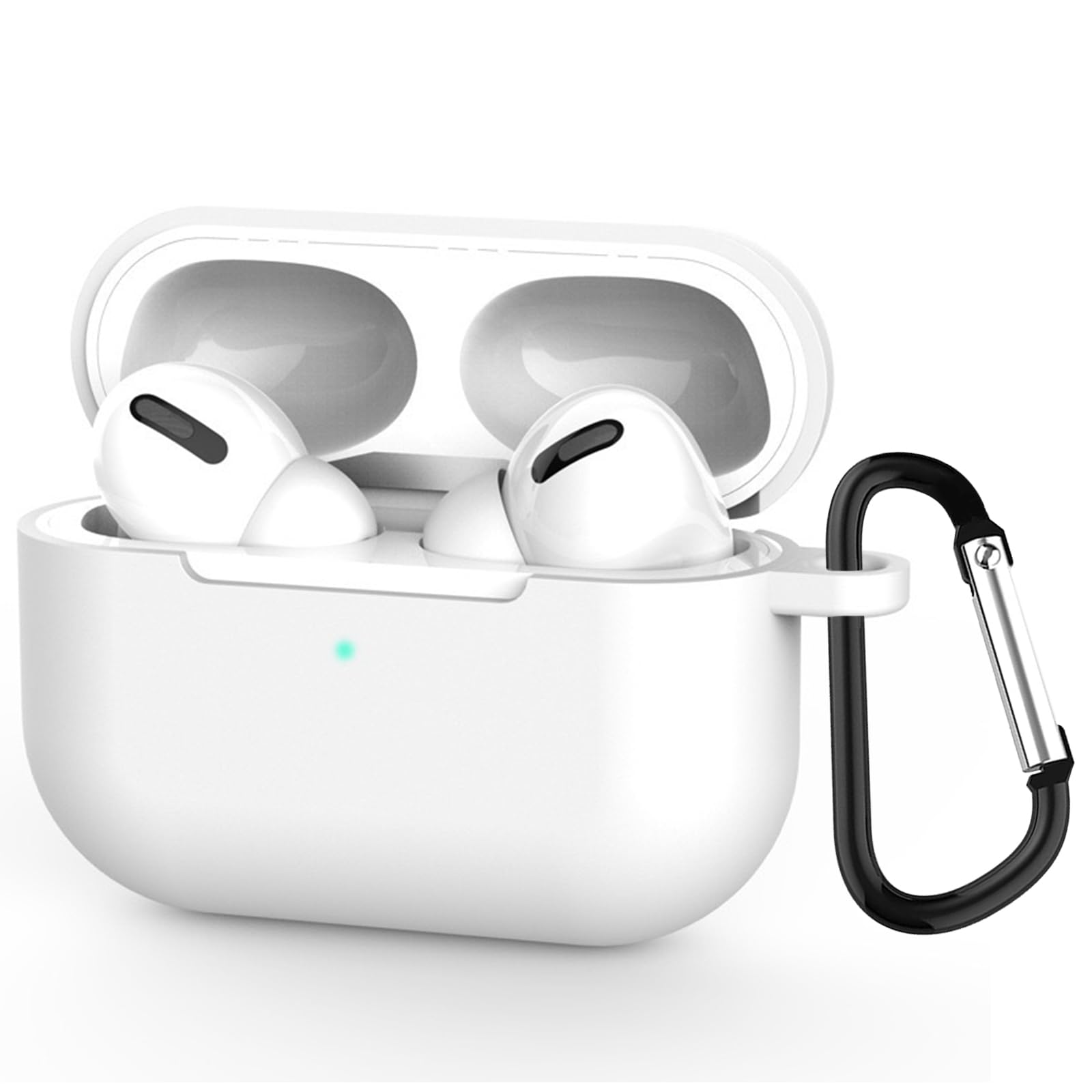 【送料無料】KANOYO For Airpods pro 3 ケース(2025) AirPods Pro 3 保護カバー エアーポッズ プロ （第3世代）ワイヤレス充電対応 全面保護 装着充電可能 可視LEDライト シリコン素材 耐衝撃 防塵 軽量 (ホワイト)