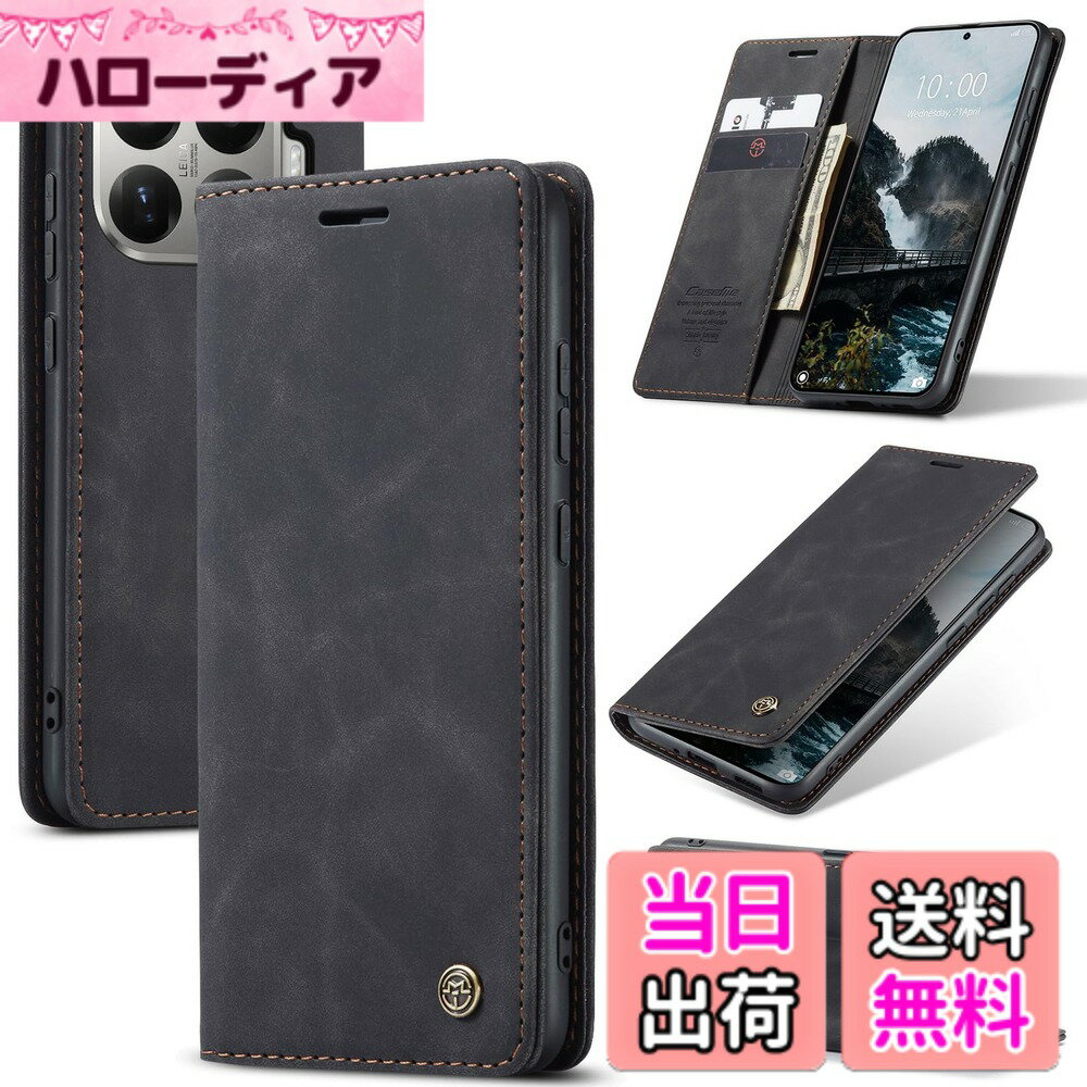 【送料無料】KeeFos ケース 手帳型、財布型 カバー 、カード収納財布型、内蔵マグネット、シャオミ レドミ ノート 13Pro スマホケース カバー、TPU耐衝撃、マグネット スタンド機能、全面保護、薄型、手作り 高級PU レザーケー 色：ブラック、サイズ：Xiaomi 15T Pro 5G