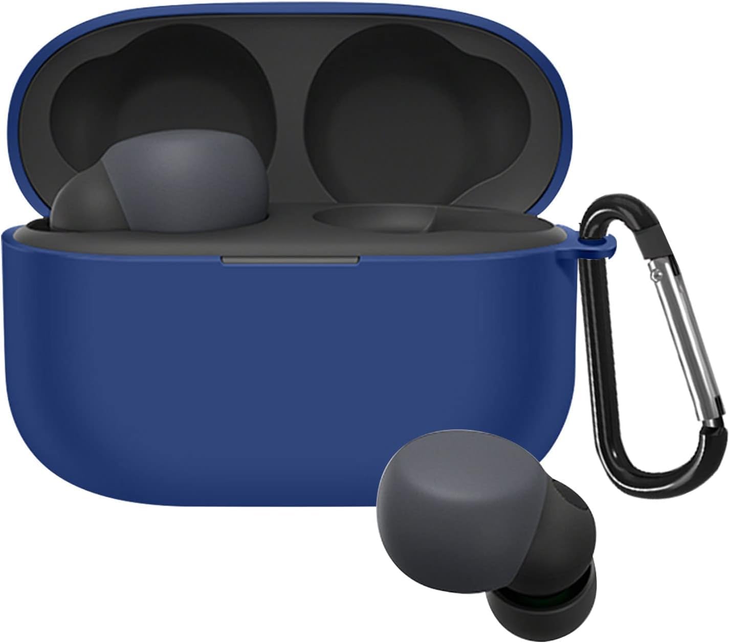 【送料無料】TOORQR For LinkBuds S WF-LS900N ケース カバー linkbuds s wf-ls900n シリコン素材 ケース 保護カバー 防水 防塵 落下防止 キズ防止 全面保護 軽量 カラビナ付き 色：ブルー