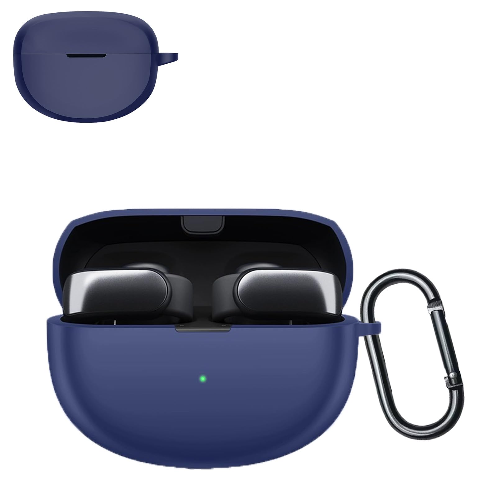【送料無料】JXRICH For Bose Ultra Open Earbuds ケース Bose Ultra Open Earbuds 用 カバー 落下防止 キズ防止 シリコンケース 装着充電可能 全面保護 カラビナ付き 色：ブルー