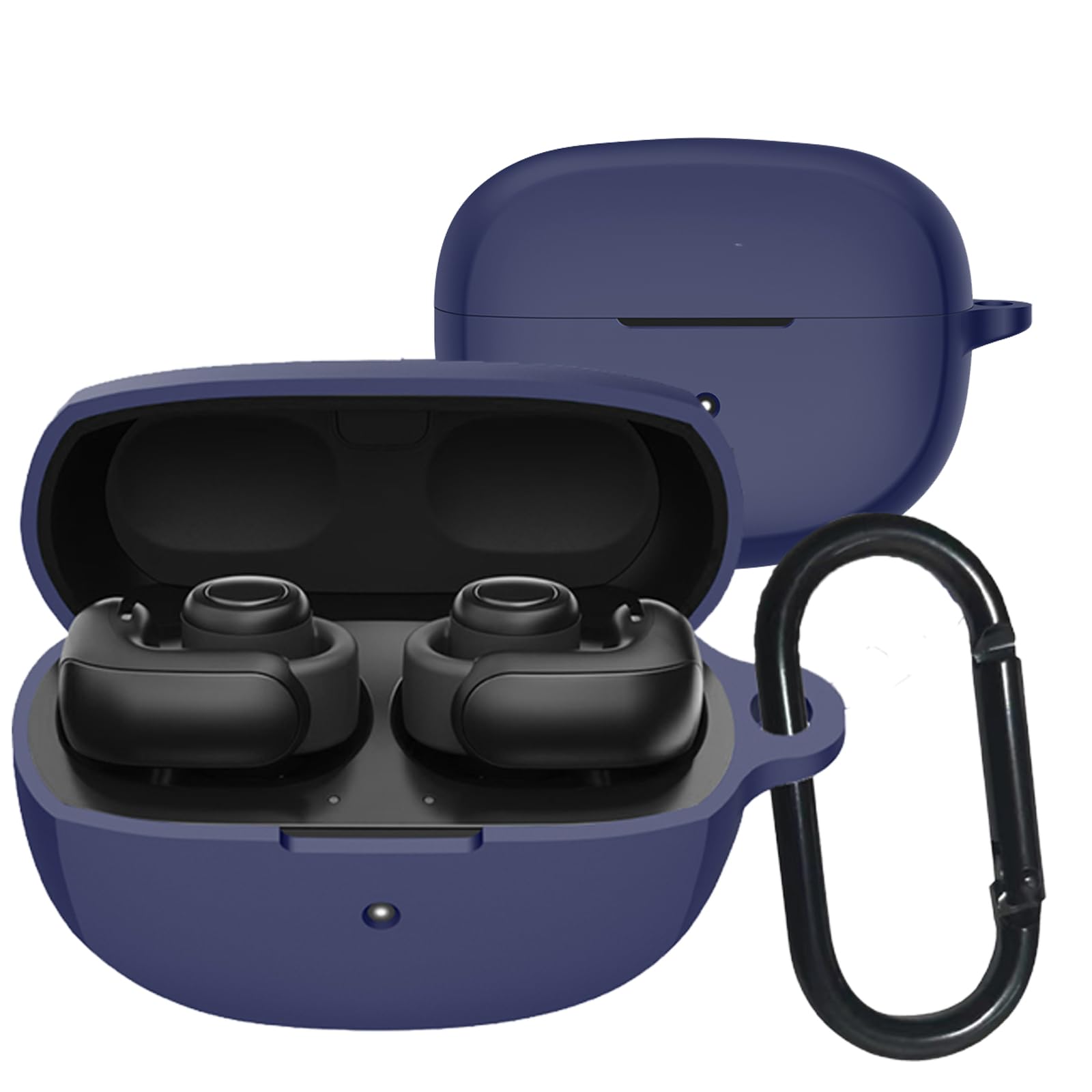 【送料無料】INIAYOH For Bose Ultra Open Earbuds 保護ケース ボーズ Ultra Open Earbuds ケース カラビナ付き 耐衝撃 超薄型 防水防塵 充電可能 落下防止 色：ブルー