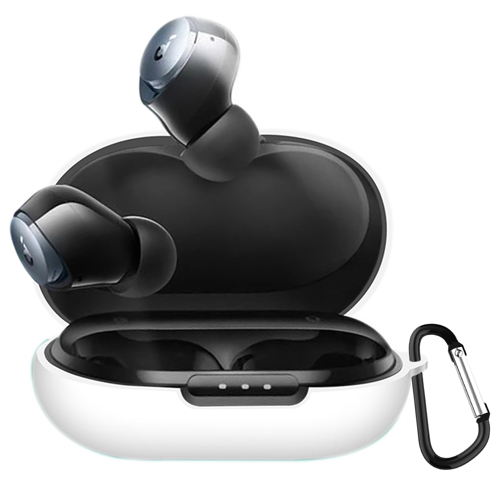 【送料無料】TOORQR For Anker SoundCore Space A40 ケース カバー Anker SoundCore Space A40シリコン素材 ケース 保護カバー 防水 防塵 落下防止 キズ防止 全面保護 軽量 カラビナ付き 色：ホワイト