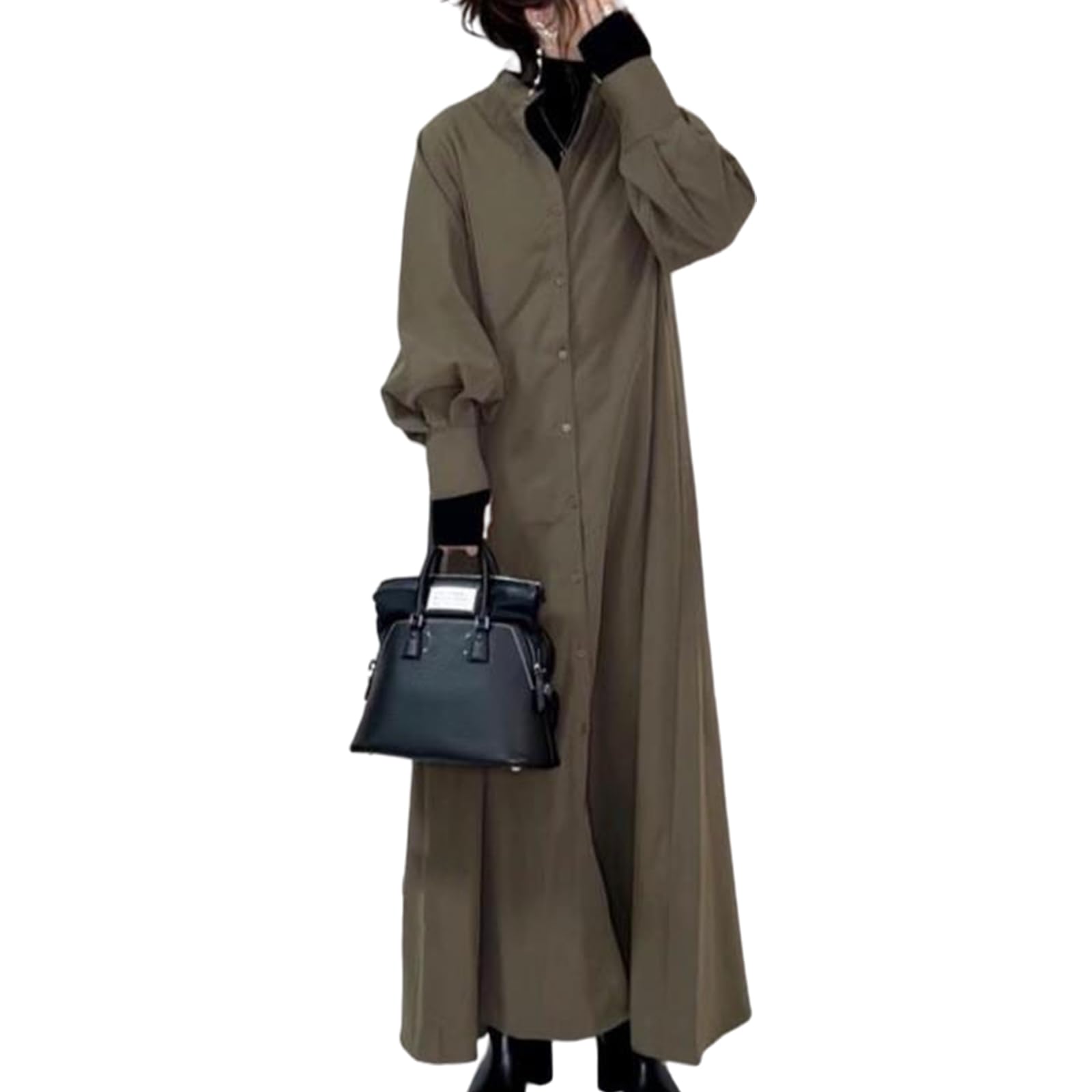 【送料無料】[ZeoYoee] ワンピース レディース 秋冬 シャツワンピース 長袖 きれいめ ロングワンピース..