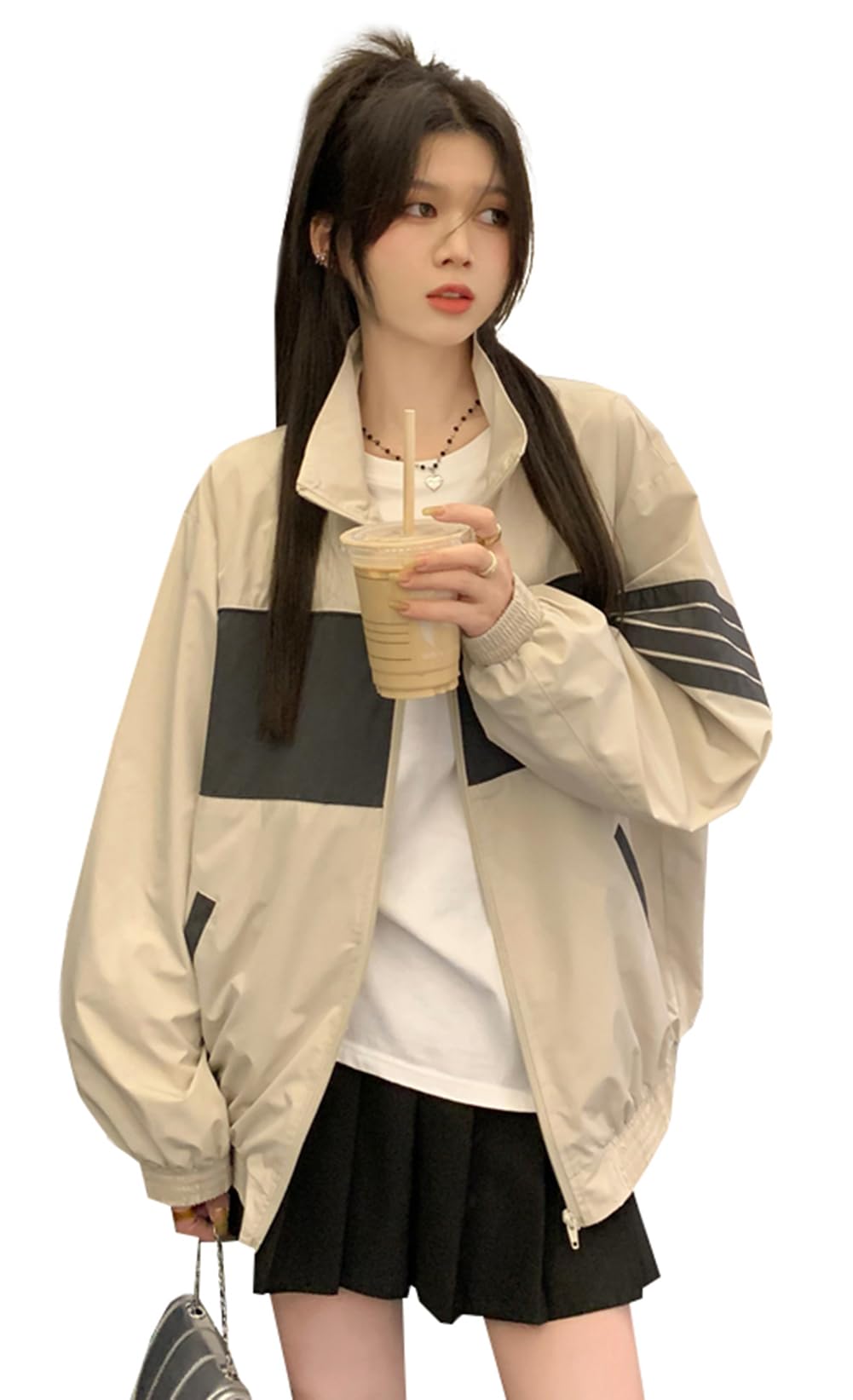 【送料無料】[JIYUTOR] ブルゾン レディース ジャケット ジャンパー 軽量 薄地 スタジャン ストリート..